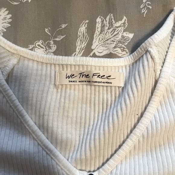 Free People cropped button up ribbed long sleeve - Picture 2 of 2